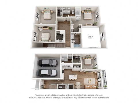 Floor plan for 4 beds, 3.5 baths, 1896 sqft